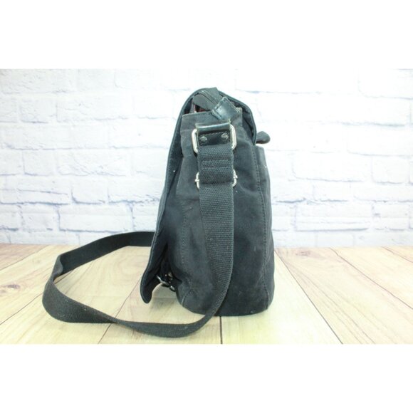 LL Bean Unisex Heritage Waxed Canvas Messenger Bag Black - Picture 3 of 15